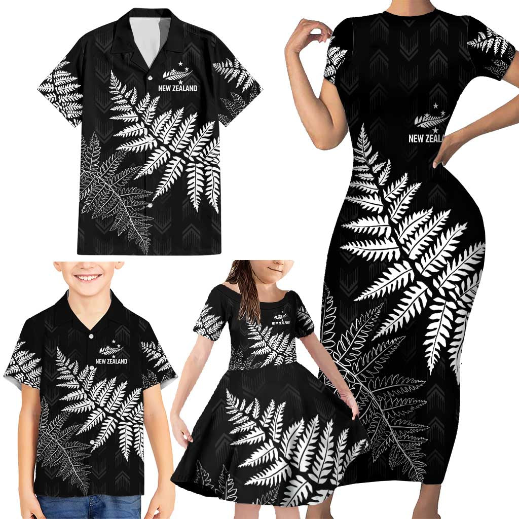 New Zealand Lawn Bowls Personalized Family Matching Short Sleeve Bodycon Dress and Hawaiian Shirt Wrap-Around Silver Fern - Polynesian Pride