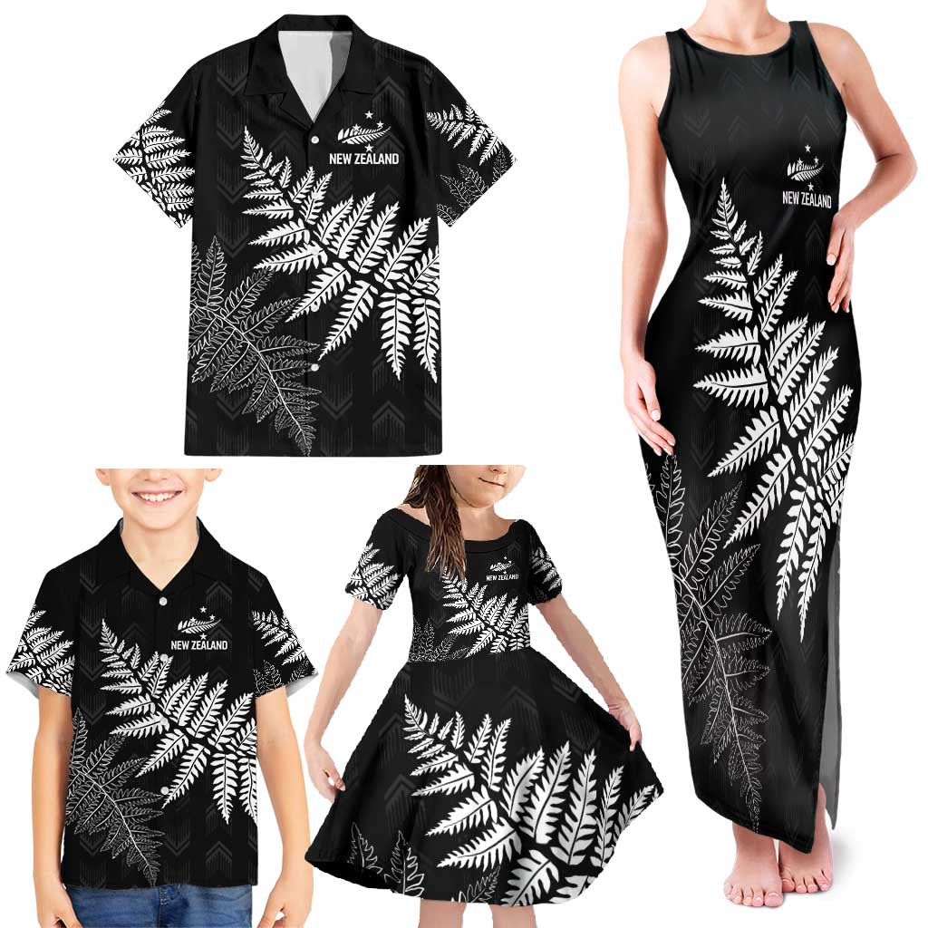 New Zealand Lawn Bowls Personalized Family Matching Tank Maxi Dress and Hawaiian Shirt Wrap-Around Silver Fern - Polynesian Pride