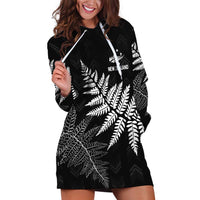 New Zealand Lawn Bowls Personalized Hoodie Dress Wrap-Around Silver Fern - Polynesian Pride