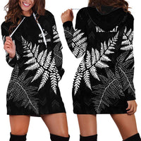 New Zealand Lawn Bowls Personalized Hoodie Dress Wrap-Around Silver Fern - Polynesian Pride