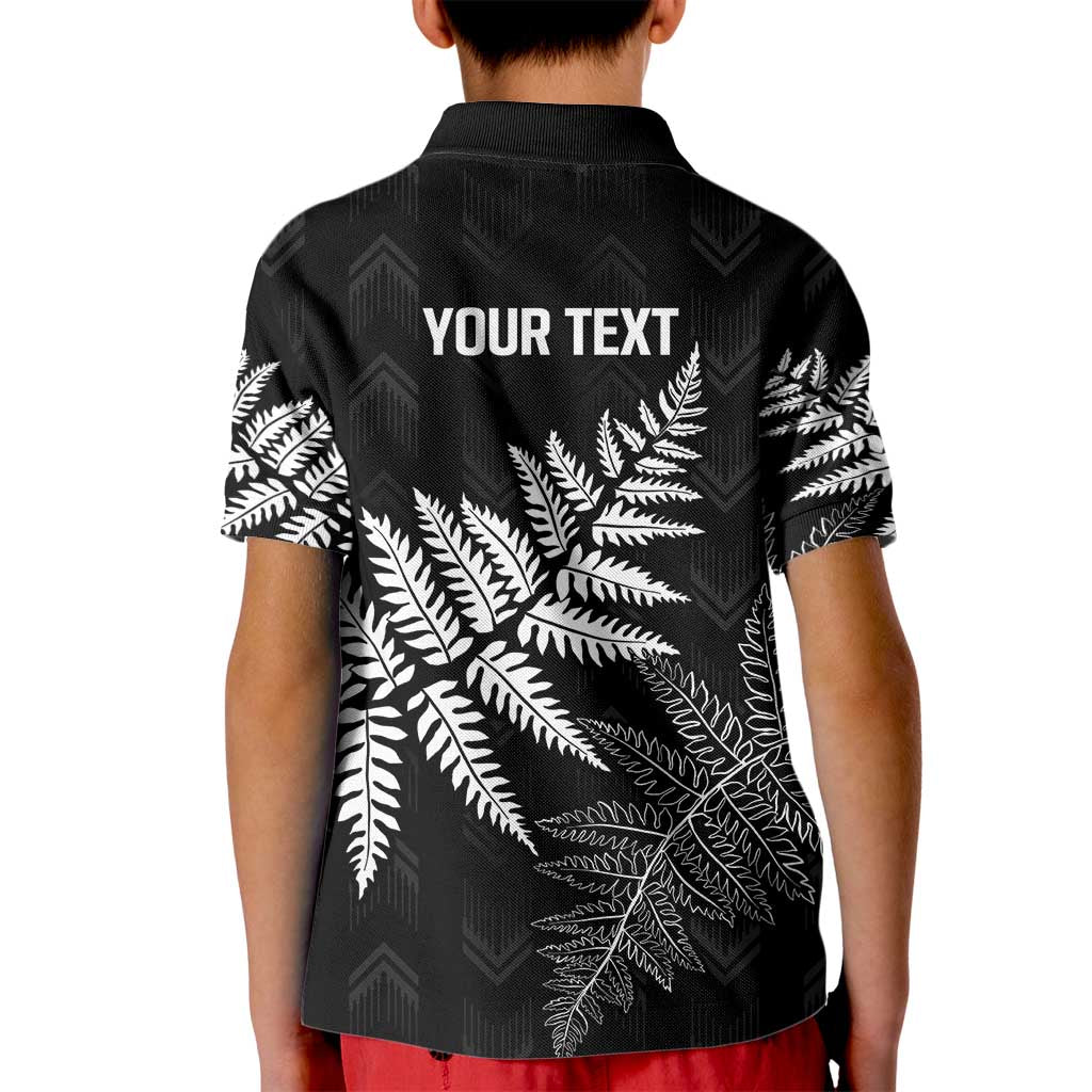 New Zealand Lawn Bowls Personalized Kid Polo Shirt Wrap-Around Silver Fern - Polynesian Pride