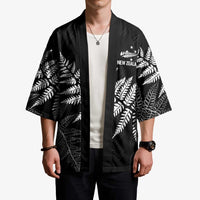 New Zealand Lawn Bowls Personalized Kimono Wrap-Around Silver Fern - Polynesian Pride