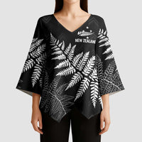 New Zealand Lawn Bowls Personalized Kimono Sleeve Blouse Wrap-Around Silver Fern - Polynesian Pride