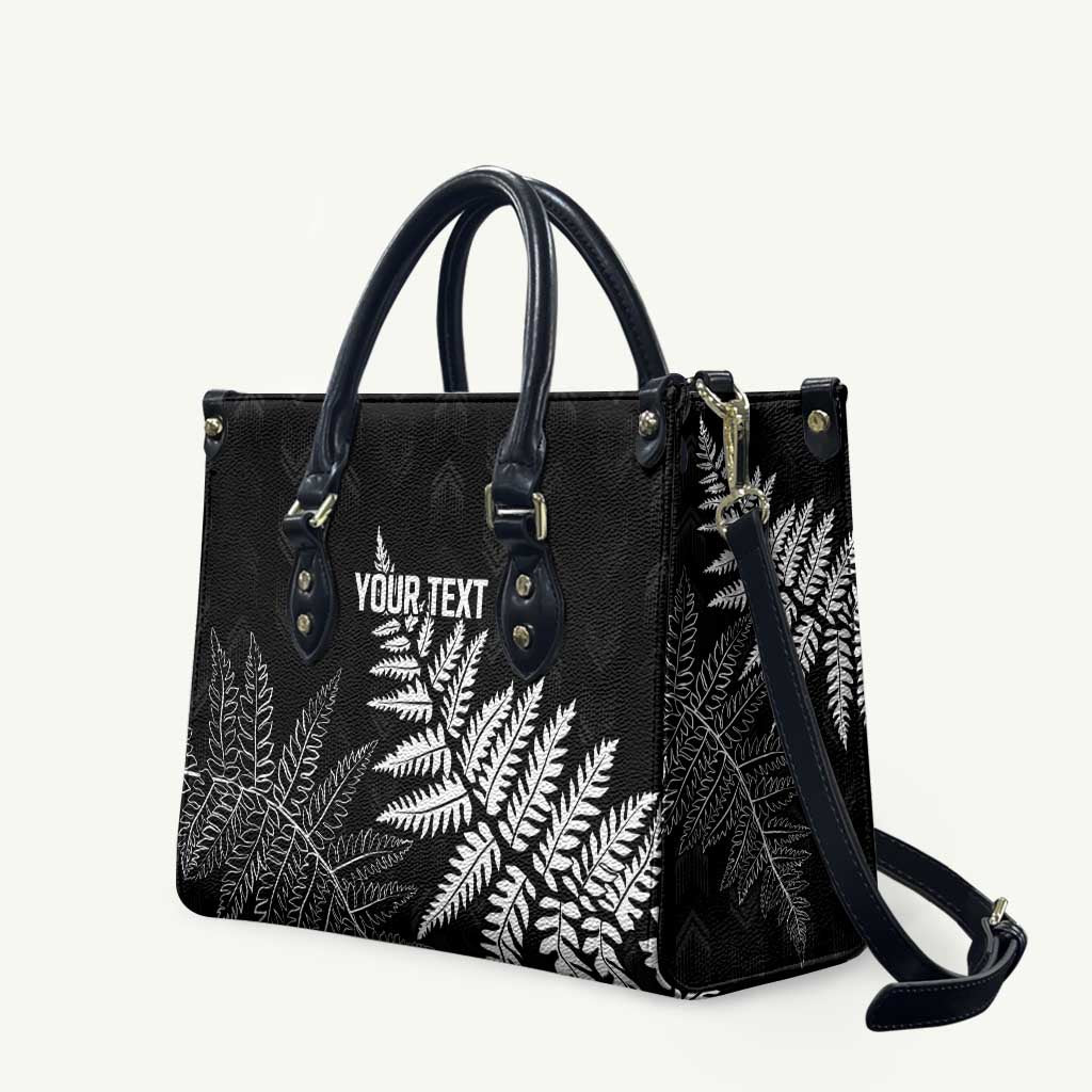 New Zealand Lawn Bowls Personalized Leather Bag Wrap-Around Silver Fern - Polynesian Pride