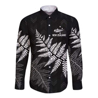 New Zealand Lawn Bowls Personalized Long Sleeve Button Shirt Wrap-Around Silver Fern - Polynesian Pride