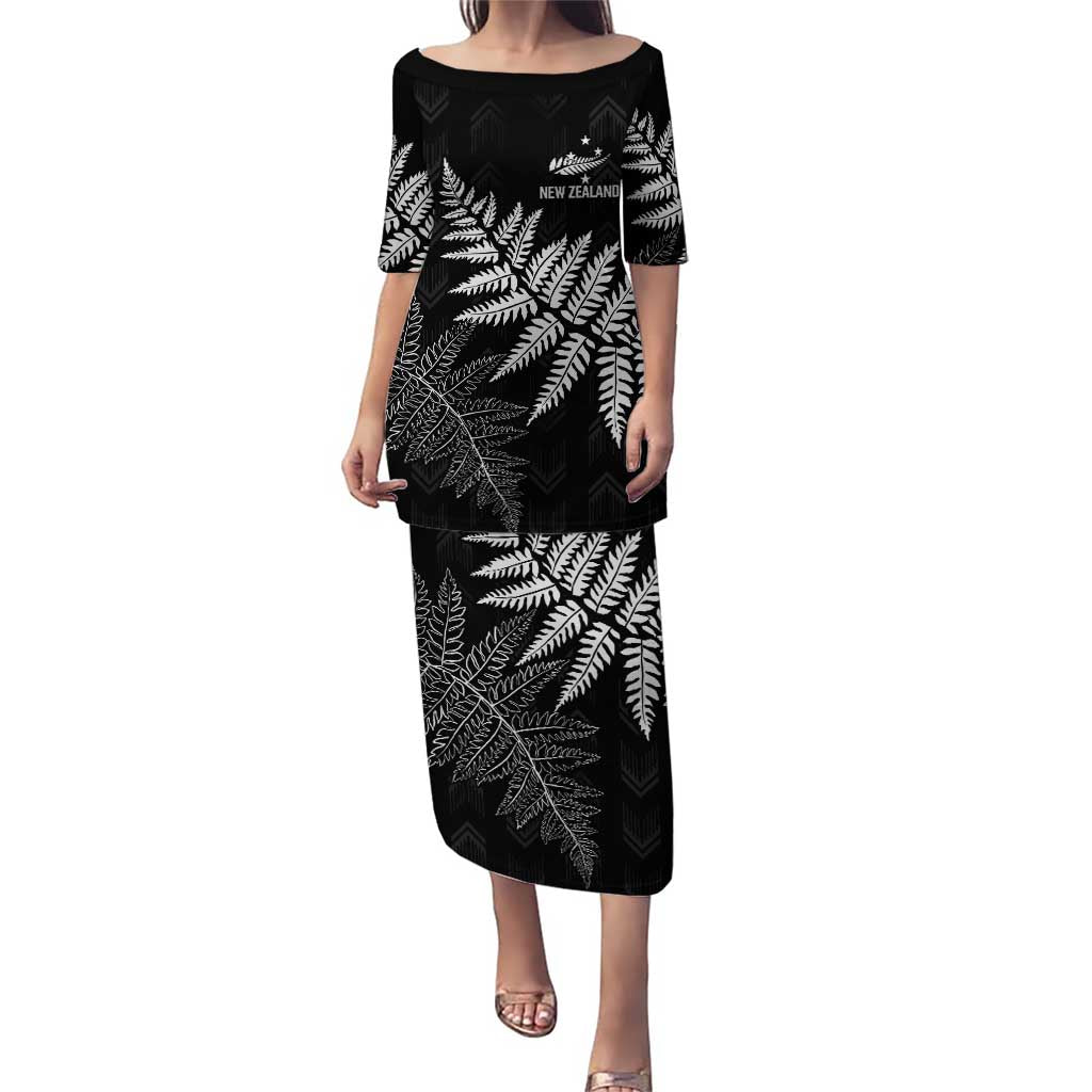 New Zealand Lawn Bowls Personalized Puletasi Wrap-Around Silver Fern - Polynesian Pride