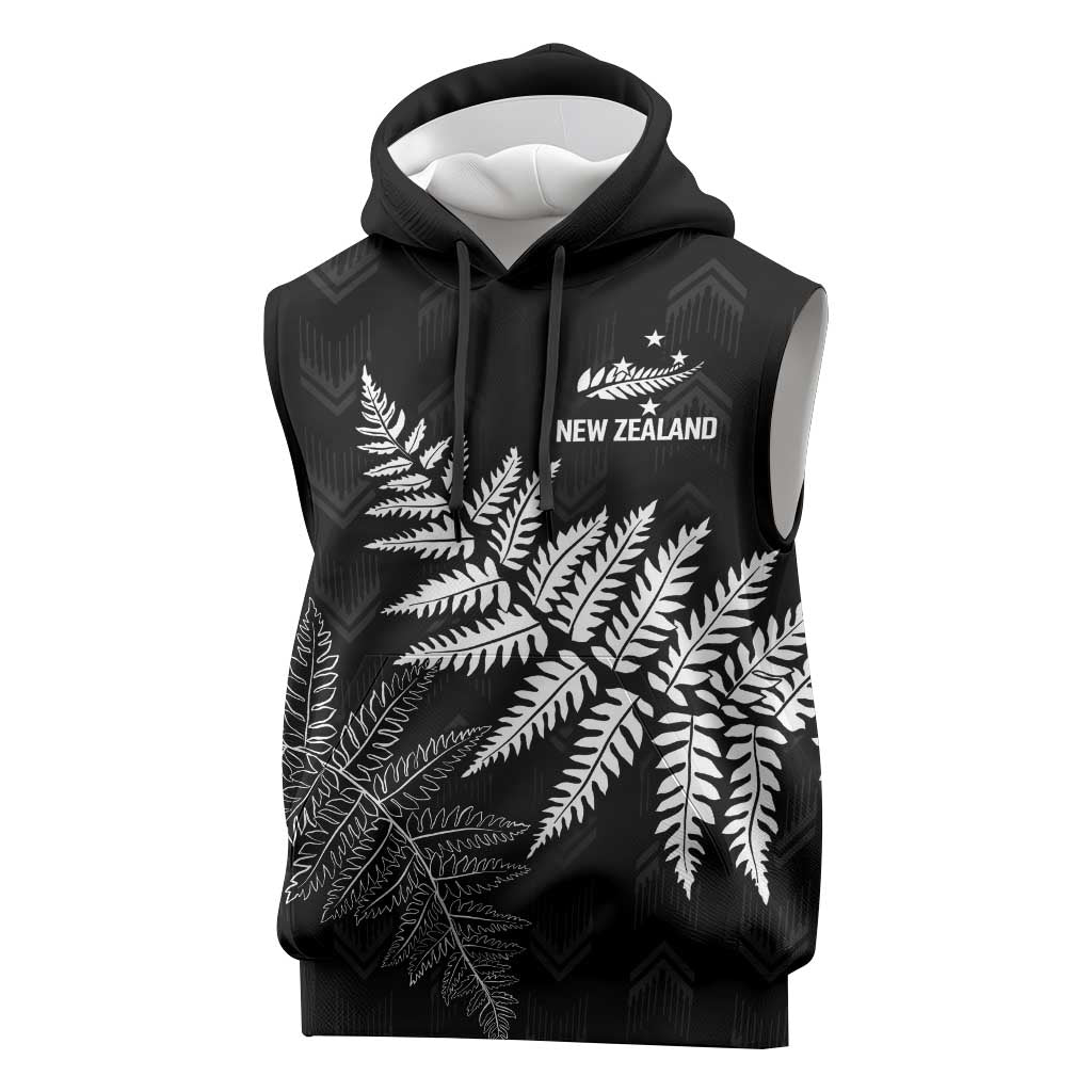 New Zealand Lawn Bowls Personalized Sleeveless Hoodie Wrap-Around Silver Fern - Polynesian Pride