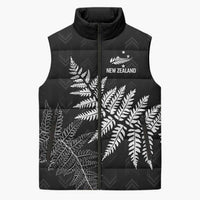 New Zealand Lawn Bowls Personalized Sleeveless Puffer Jacket Wrap-Around Silver Fern - Polynesian Pride