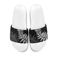 New Zealand Lawn Bowls Personalized Slide Sandals Wrap-Around Silver Fern - Polynesian Pride