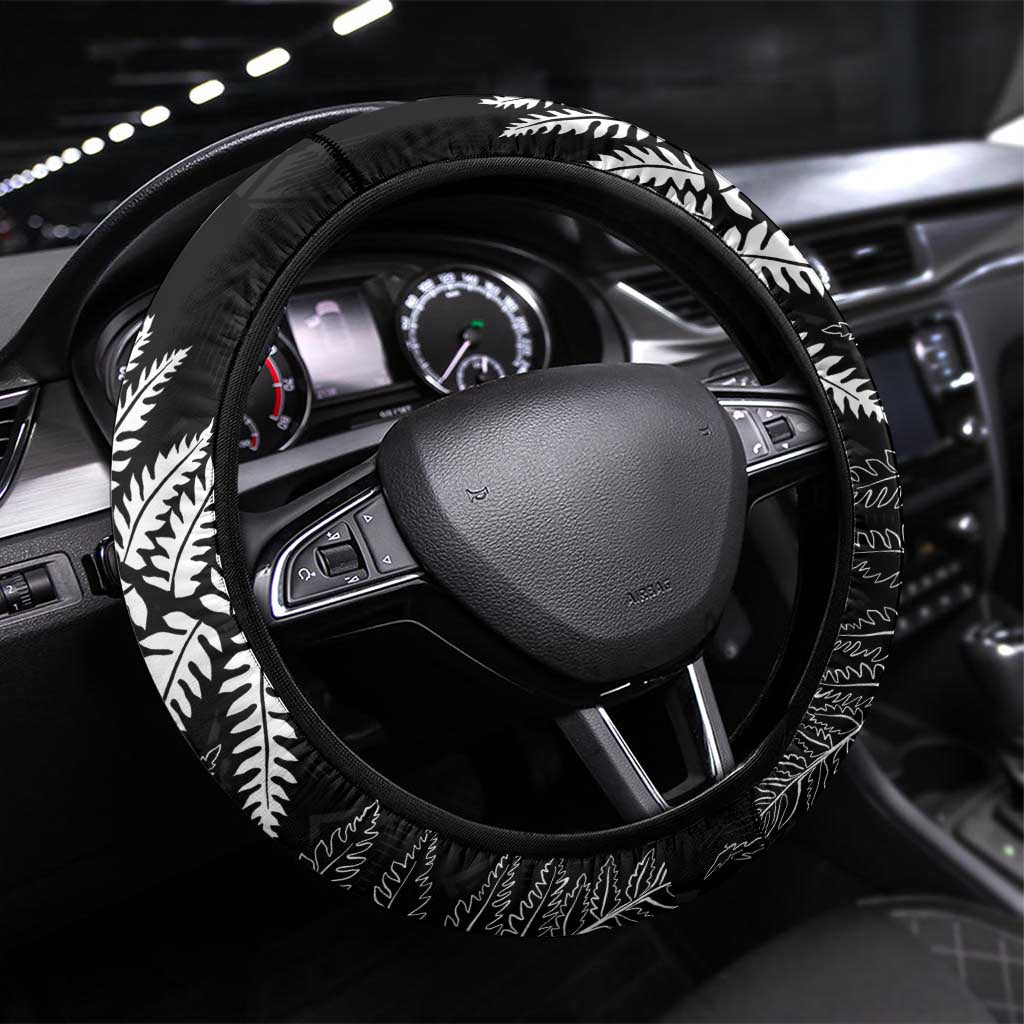 New Zealand Lawn Bowls Steering Wheel Cover Wrap-Around Silver Fern - Polynesian Pride
