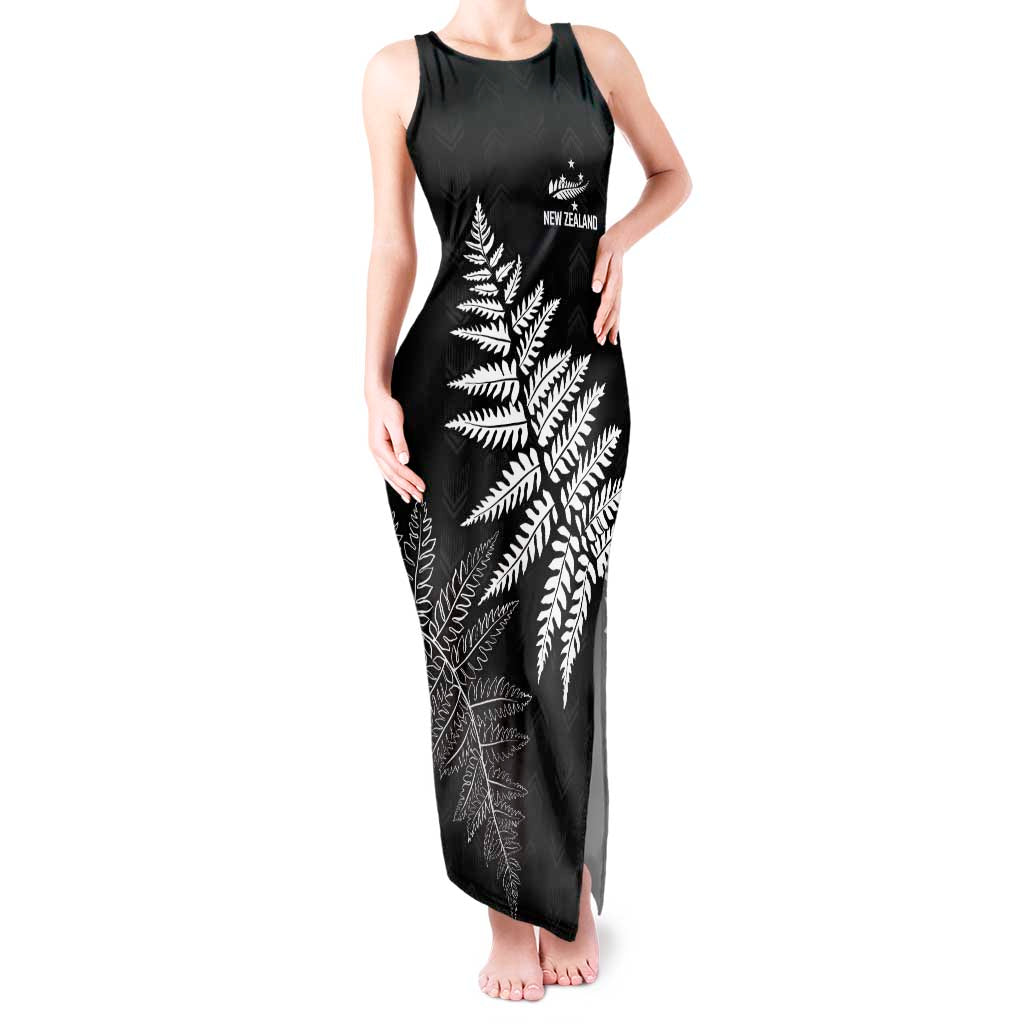 New Zealand Lawn Bowls Personalized Tank Maxi Dress Wrap-Around Silver Fern - Polynesian Pride