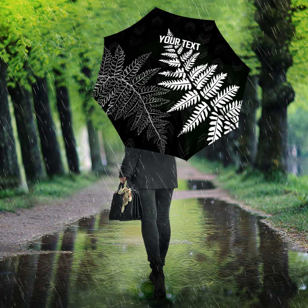 New Zealand Lawn Bowls Personalized Umbrella Wrap-Around Silver Fern - Polynesian Pride