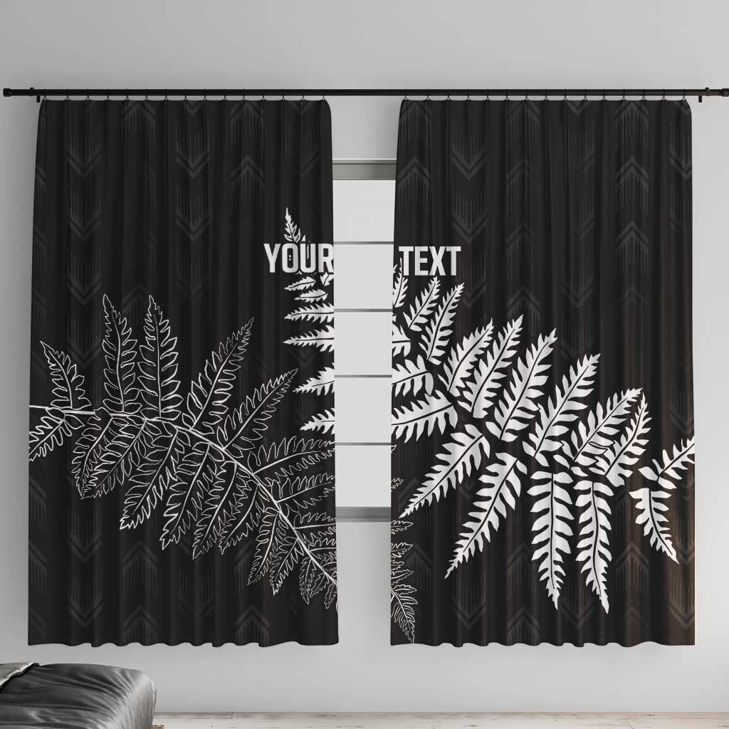 New Zealand Lawn Bowls Personalized Window Curtain Wrap-Around Silver Fern - Polynesian Pride