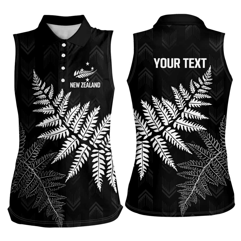 New Zealand Lawn Bowls Personalized Women Sleeveless Polo Shirt Wrap-Around Silver Fern - Polynesian Pride