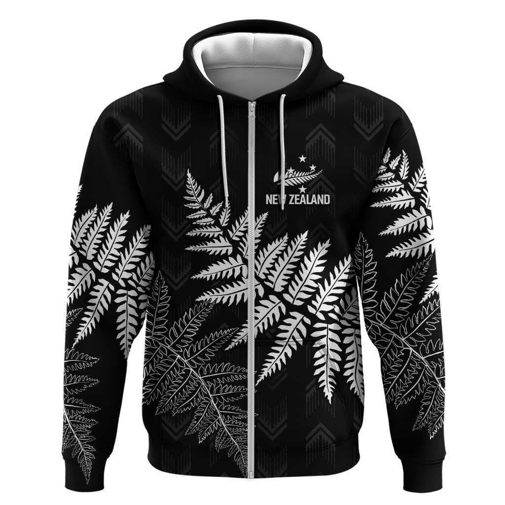 New Zealand Lawn Bowls Personalized Zip Hoodie Wrap-Around Silver Fern - Polynesian Pride