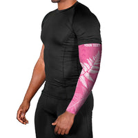 New Zealand Lawn Bowls Breast Cancer Personalized Arm Sleeves Wrap-Around Silver Fern - Polynesian Pride