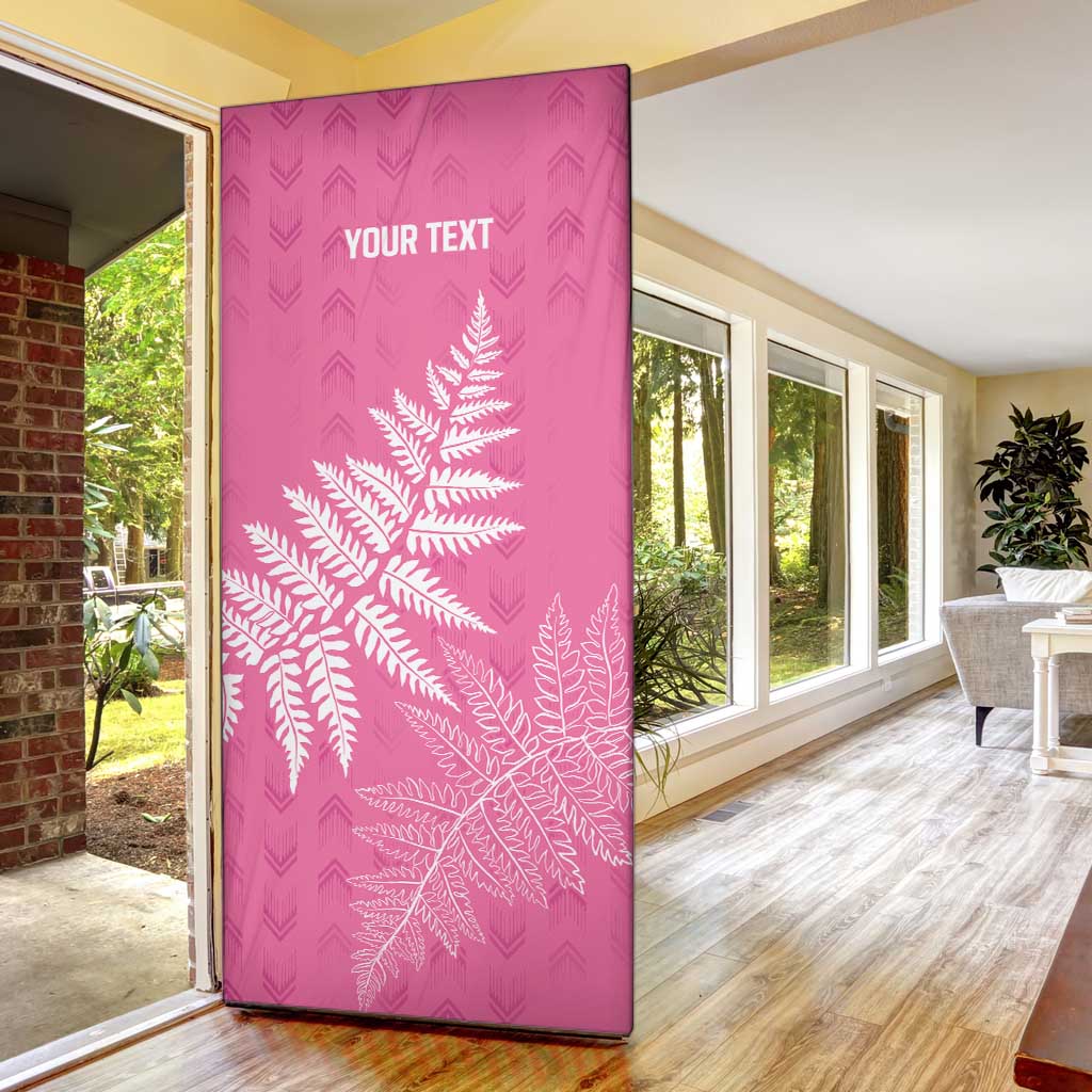 New Zealand Lawn Bowls Breast Cancer Personalized Door Cover Wrap-Around Silver Fern - Polynesian Pride
