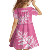 New Zealand Lawn Bowls Breast Cancer Personalized Family Matching Short Sleeve Bodycon Dress and Hawaiian Shirt Wrap-Around Silver Fern - Polynesian Pride