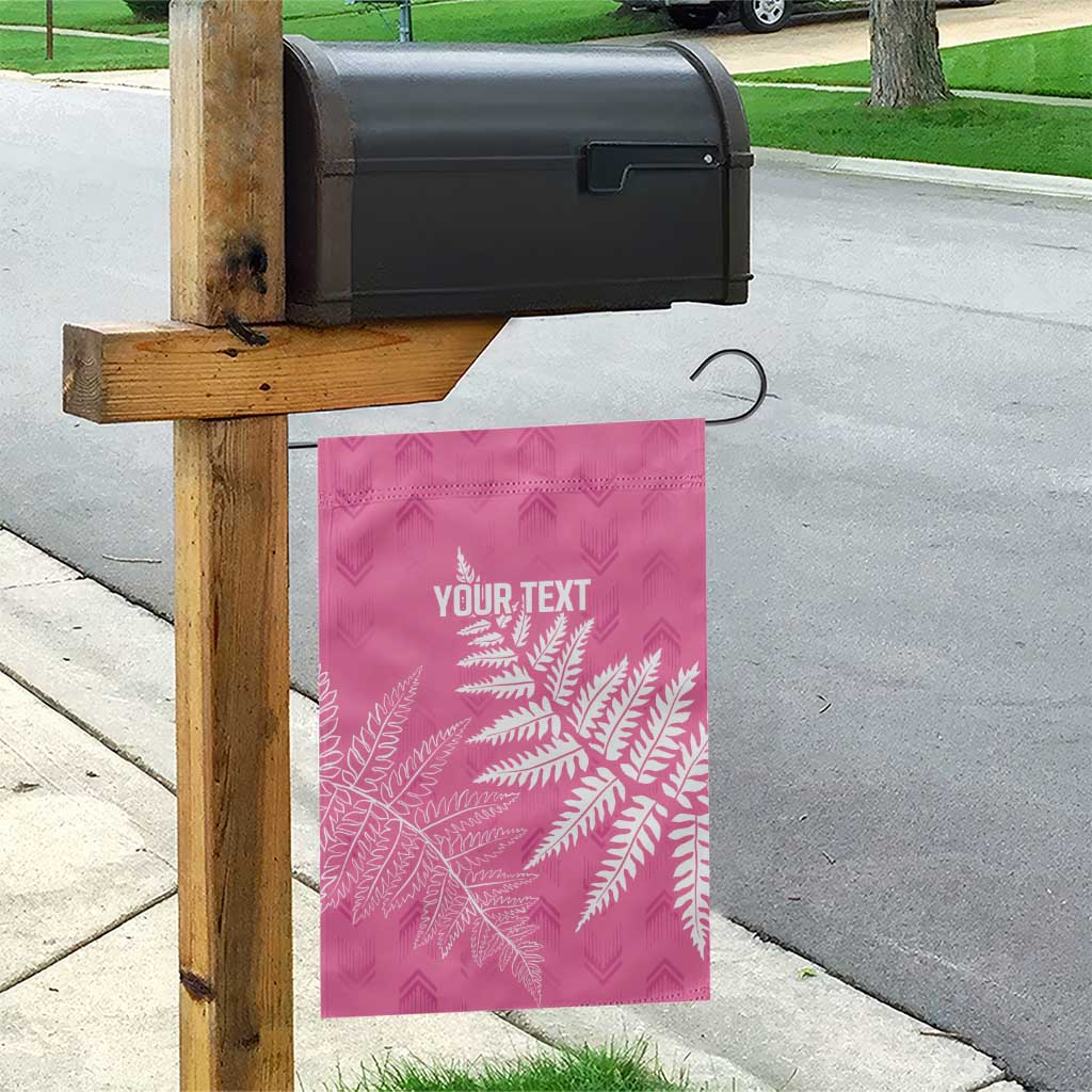 New Zealand Lawn Bowls Breast Cancer Personalized Garden Flag Wrap-Around Silver Fern - Polynesian Pride