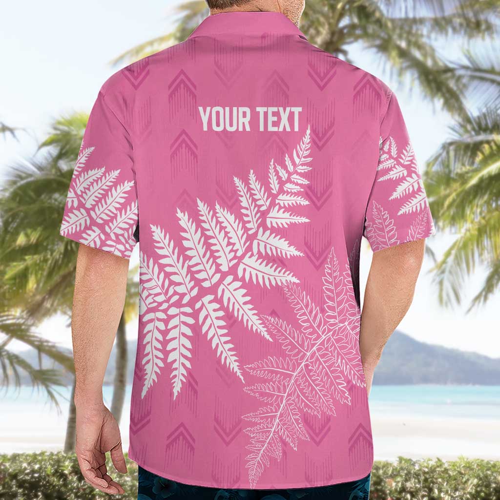 New Zealand Lawn Bowls Breast Cancer Personalized Hawaiian Shirt Wrap-Around Silver Fern - Polynesian Pride
