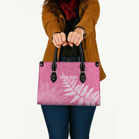 New Zealand Lawn Bowls Breast Cancer Personalized Leather Bag Wrap-Around Silver Fern - Polynesian Pride