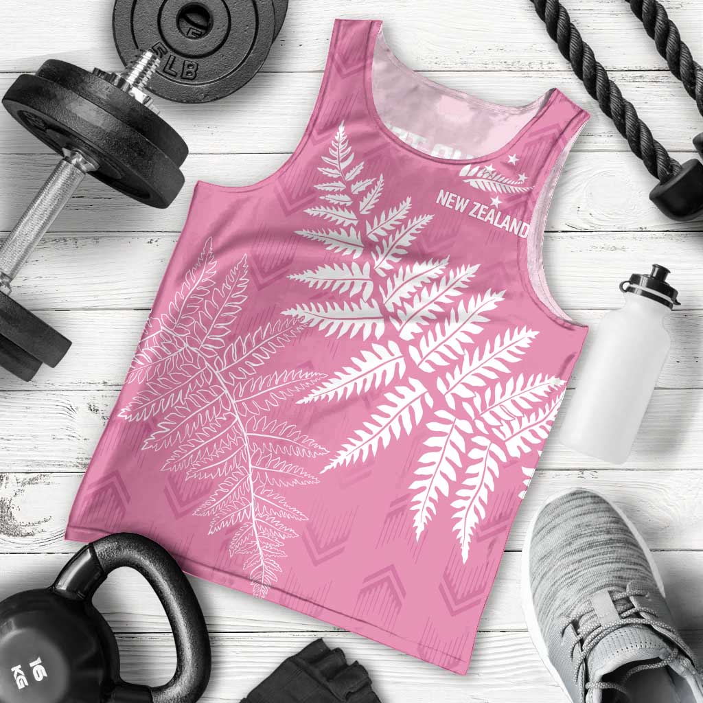 New Zealand Lawn Bowls Breast Cancer Personalized Men Tank Top Wrap-Around Silver Fern - Polynesian Pride