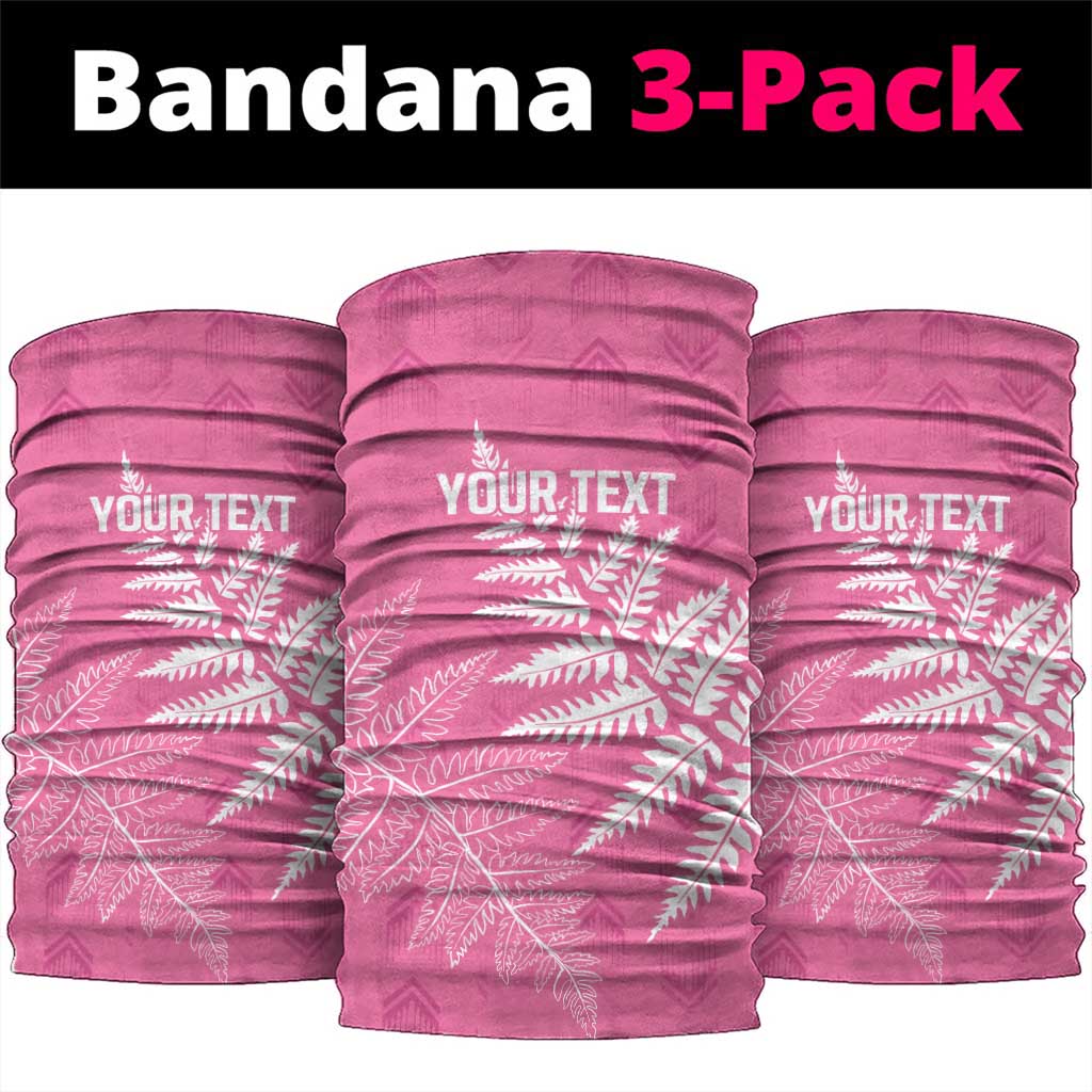 New Zealand Lawn Bowls Breast Cancer Personalized Neck Gaiter Wrap-Around Silver Fern - Polynesian Pride