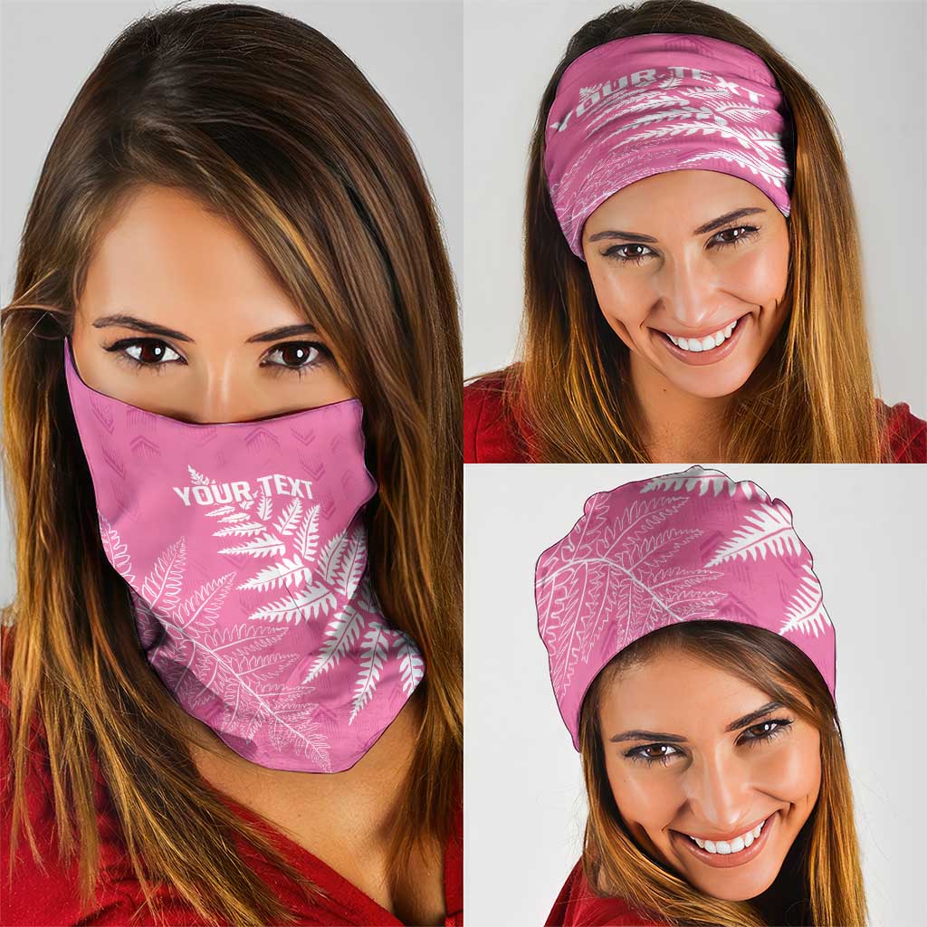 New Zealand Lawn Bowls Breast Cancer Personalized Neck Gaiter Wrap-Around Silver Fern - Polynesian Pride