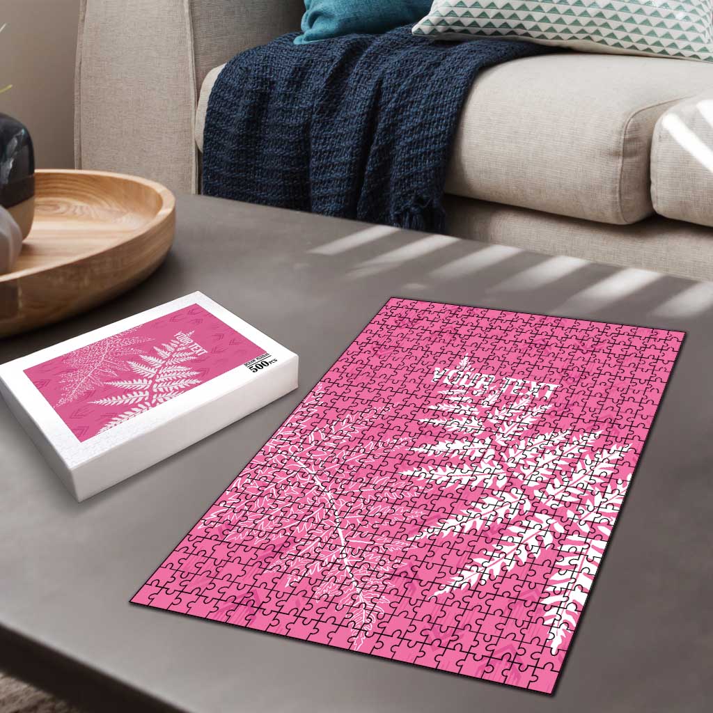 New Zealand Lawn Bowls Breast Cancer Personalized Puzzle Wrap-Around Silver Fern - Polynesian Pride