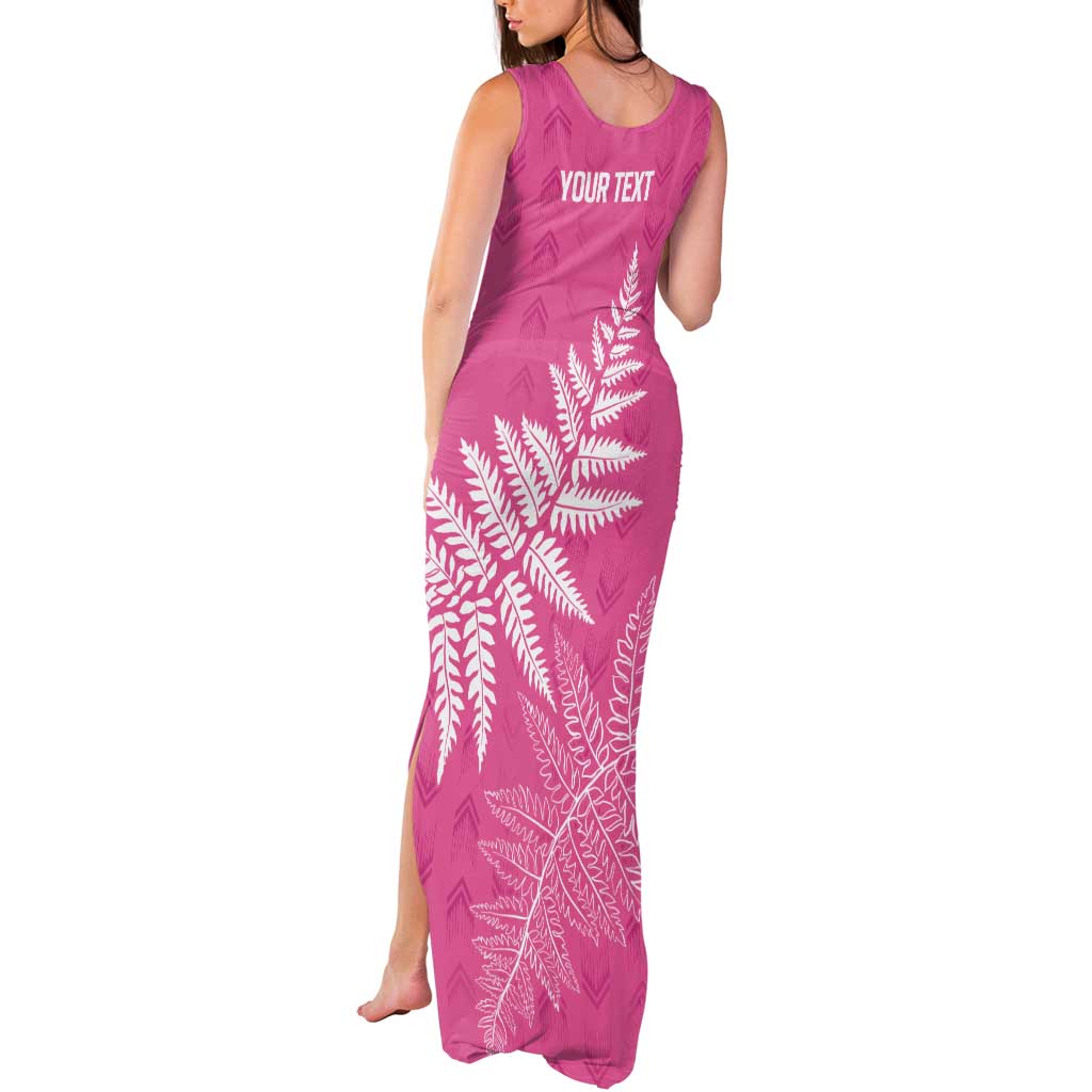 New Zealand Lawn Bowls Breast Cancer Personalized Tank Maxi Dress Wrap-Around Silver Fern - Polynesian Pride
