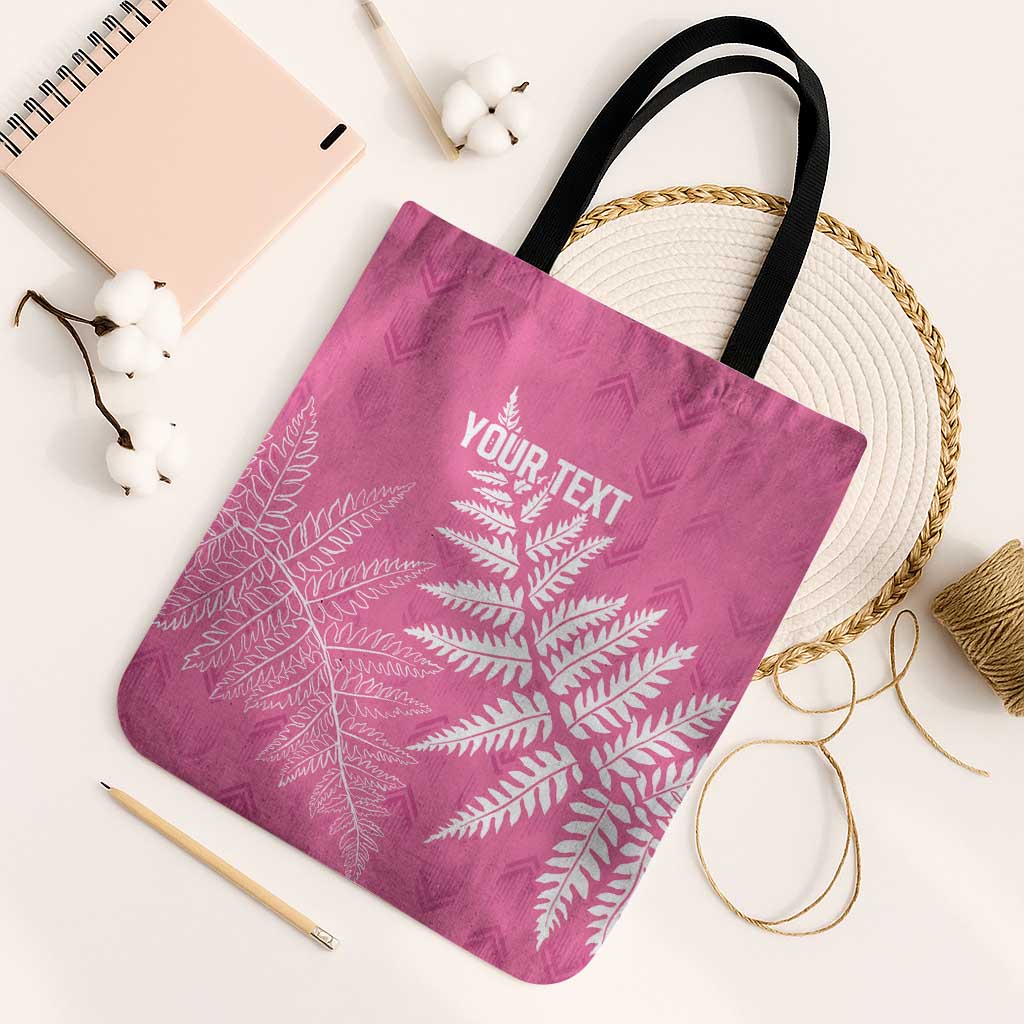 New Zealand Lawn Bowls Breast Cancer Personalized Tote Bag Wrap-Around Silver Fern - Polynesian Pride