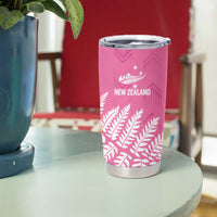 New Zealand Lawn Bowls Breast Cancer Personalized Tumbler Cup Wrap-Around Silver Fern - Polynesian Pride