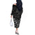 Aloha Vintage Quilt Off The Shoulder Long Sleeve Dress Hawaiian Seamless - Black LT7 - Polynesian Pride