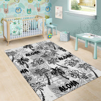 Aloha Vintage Quilt Area Rug Hawaiian Seamless - White LT7 - Polynesian Pride