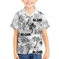 Aloha Vintage Quilt Family Matching Tank Maxi Dress and Hawaiian Shirt Hawaiian Seamless - White LT7 Son's Shirt White - Polynesian Pride