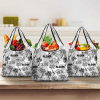Aloha Vintage Quilt Grocery Bag Hawaiian Seamless - White LT7 3-pack One Size White - Polynesian Pride