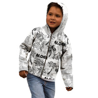 Aloha Vintage Quilt Kid Hoodie Hawaiian Seamless - White LT7 - Polynesian Pride
