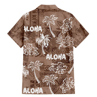 Aloha Vintage Quilt Family Matching Mermaid Dress and Hawaiian Shirt Hawaiian Seamless - Brown LT7 - Polynesian Pride
