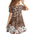 Aloha Vintage Quilt Family Matching Off Shoulder Maxi Dress and Hawaiian Shirt Hawaiian Seamless - Brown LT7 - Polynesian Pride