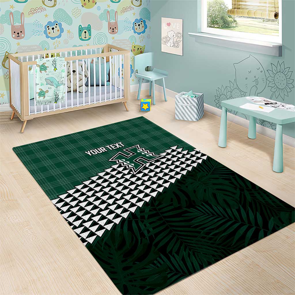 Rainbow Warriors Hawaii Personalized Palaka Area Rug - Polynesian Pride