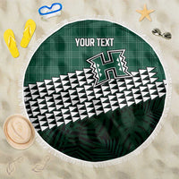 Rainbow Warriors Hawaii Personalized Palaka Beach Blanket - Polynesian Pride