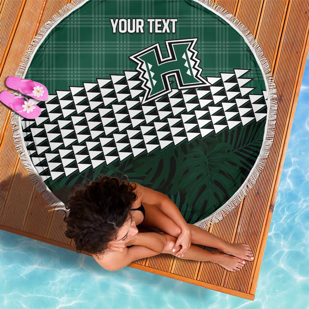 Rainbow Warriors Hawaii Personalized Palaka Beach Blanket - Polynesian Pride