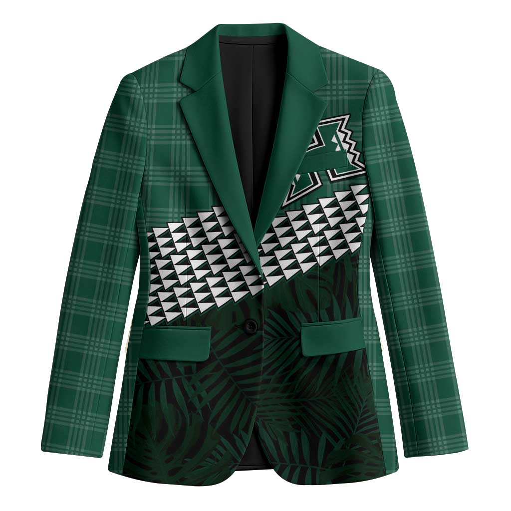Rainbow Warriors Hawaii Personalized Palaka Blazer LT7 Unisex Green - Polynesian Pride