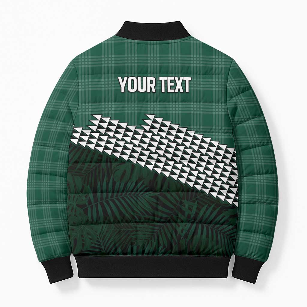 Rainbow Warriors Hawaii Personalized Palaka Bomber Puffer Jacket - Polynesian Pride