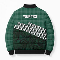 Rainbow Warriors Hawaii Personalized Palaka Bomber Puffer Jacket - Polynesian Pride