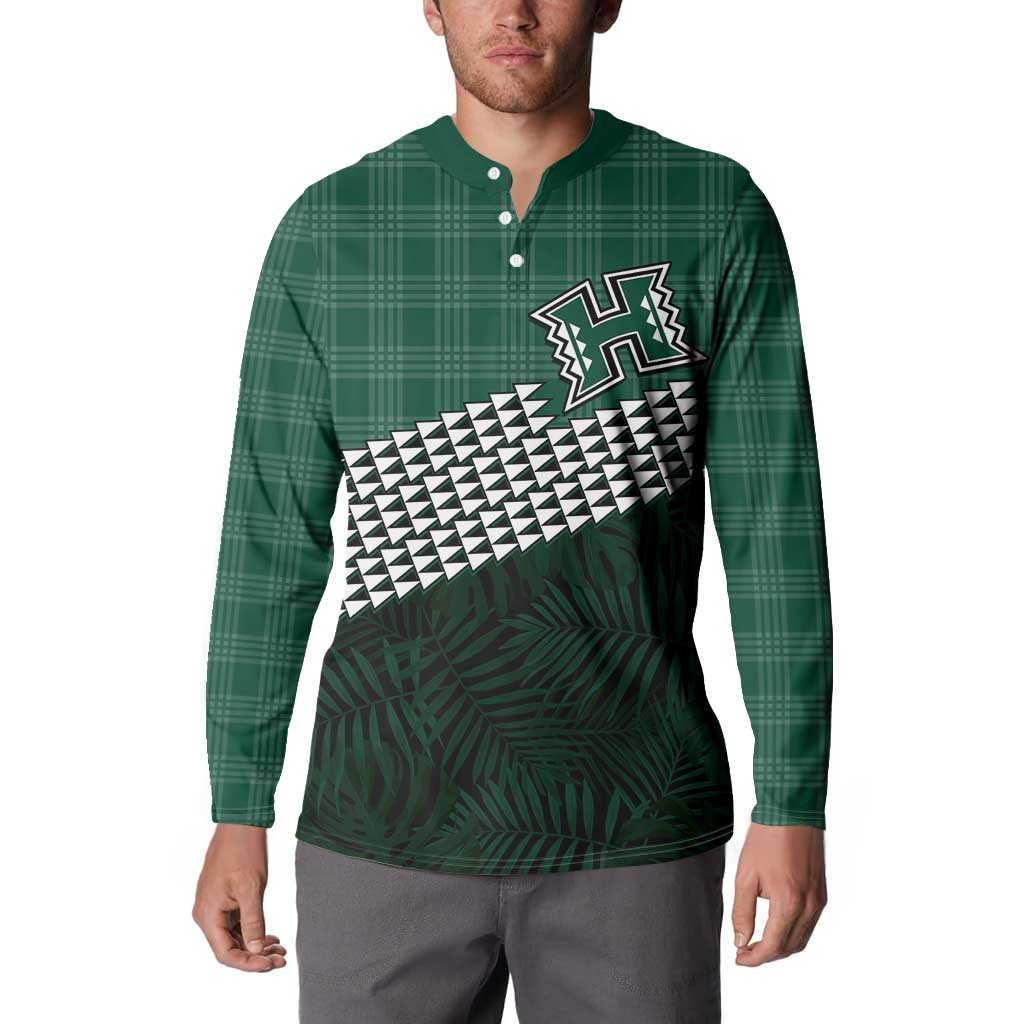 Rainbow Warriors Hawaii Personalized Palaka Button Sweatshirt - Polynesian Pride