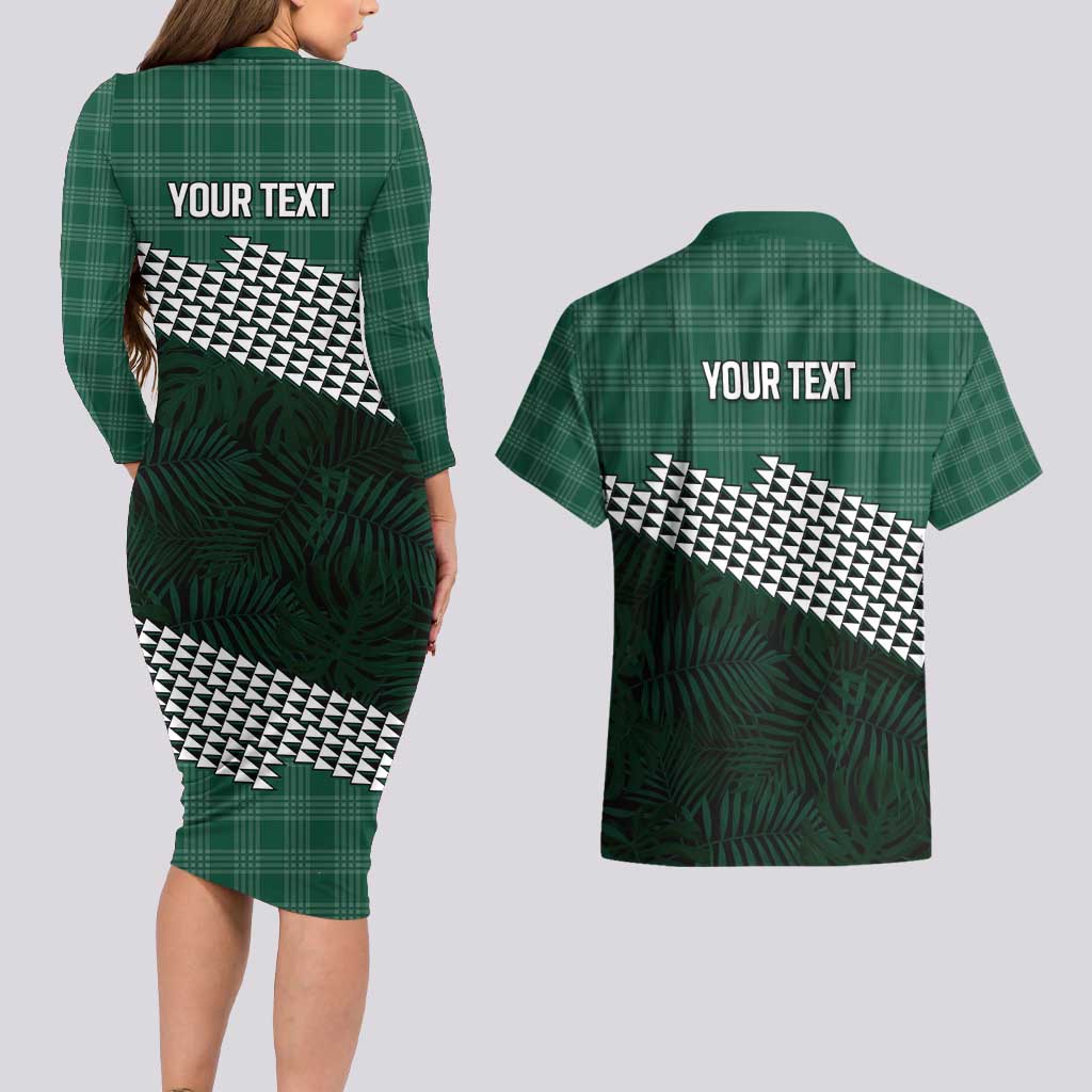 Rainbow Warriors Hawaii Personalized Palaka Couples Matching Long Sleeve Bodycon Dress and Hawaiian Shirt - Polynesian Pride