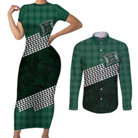 Rainbow Warriors Hawaii Personalized Palaka Couples Matching Short Sleeve Bodycon Dress and Long Sleeve Button Shirt - Polynesian Pride