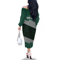 Rainbow Warriors Hawaii Personalized Palaka Family Matching Off The Shoulder Long Sleeve Dress and Hawaiian Shirt - Polynesian Pride