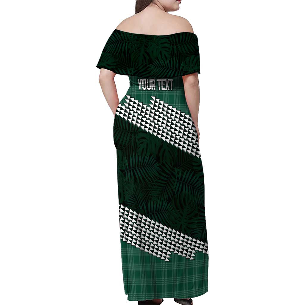 Rainbow Warriors Hawaii Personalized Palaka Family Matching Off Shoulder Maxi Dress and Hawaiian Shirt - Polynesian Pride